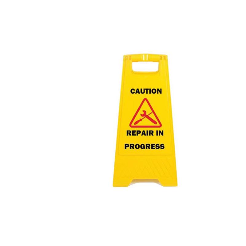 Yellow Foldable Temporary Parking Warning Sign - English Version, Portable A-Frame Plastic Indicator