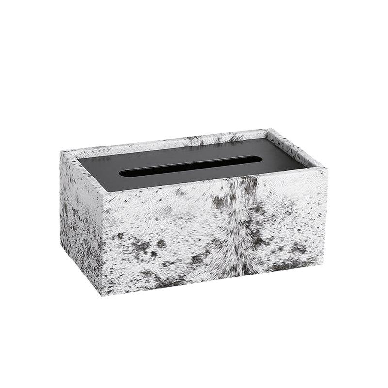 Leather Tissue Box Rectangular Irregular Patterns Desktop Storage Box Napkin Holder Paper Towel Holder Home Decoraction