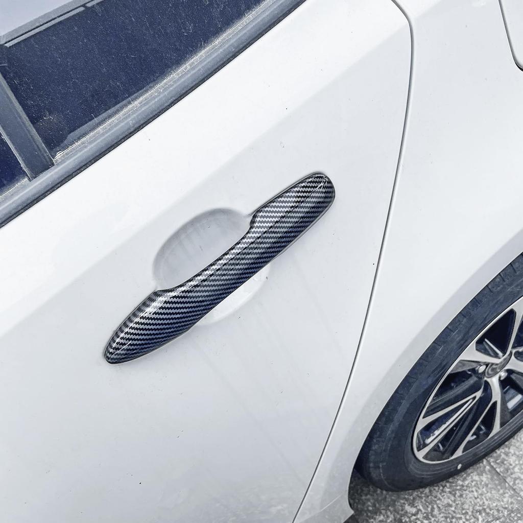 YINGTUU Car Snap-On Door Handle Cover For Toyota Camry 2018      2024 2025 Exterior Accessories Protection Stickers Sport Decals(Carbon Fiber Grain)