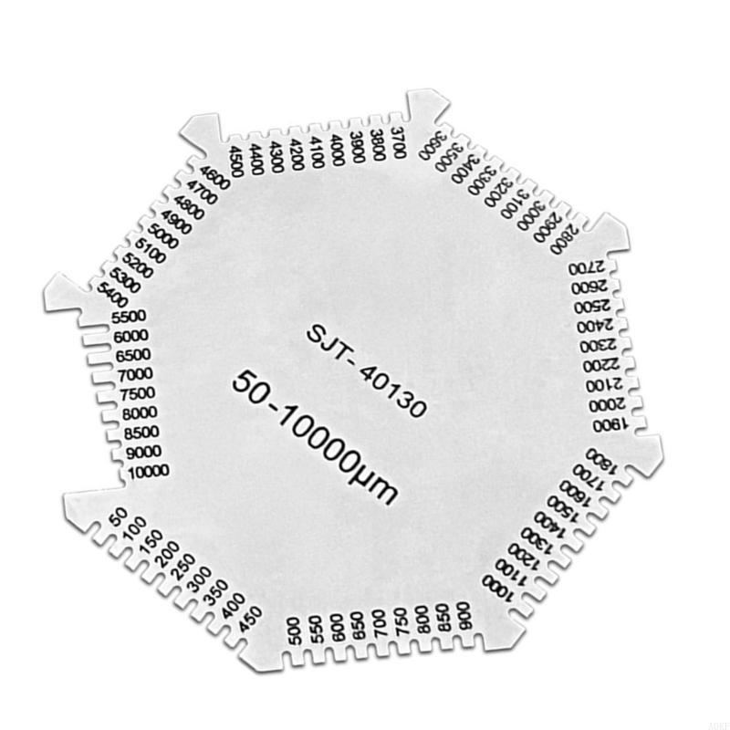 Professional Octagonal Wet Film Comb Thickness Gauge Card 50-10000um Measurement A0KF