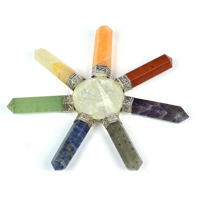 Crystu 7 Chakra Energy Generator 7 Point for Reiki Healing and Meditation, Vastu, Protection, Energy, Amplification, Cleanser Energy Generator