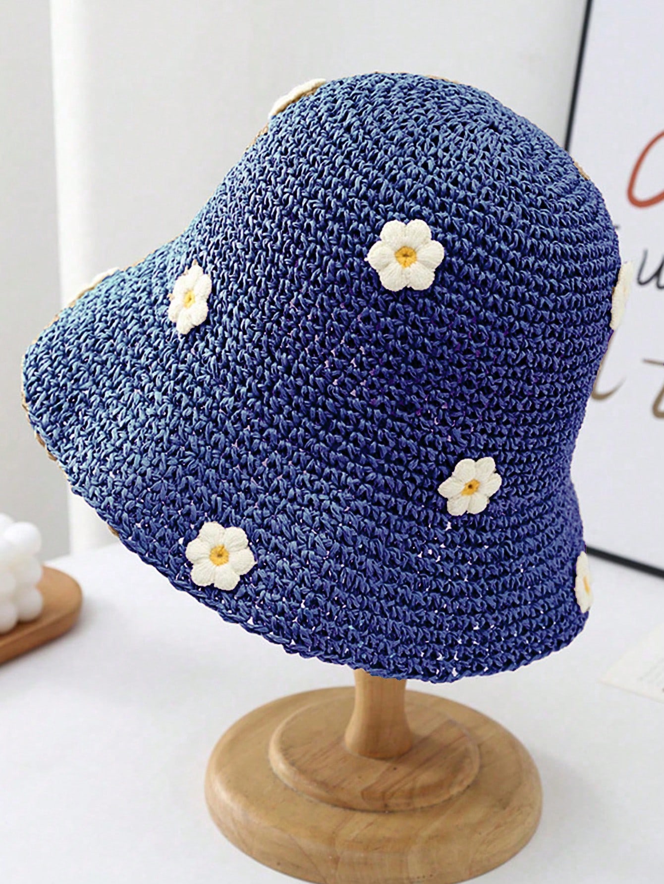 Summer UV Protection Holiday Beach Flower Design Straw Hat Women s Straw Crochet Bohemian Foldable Panama Sun Hat
