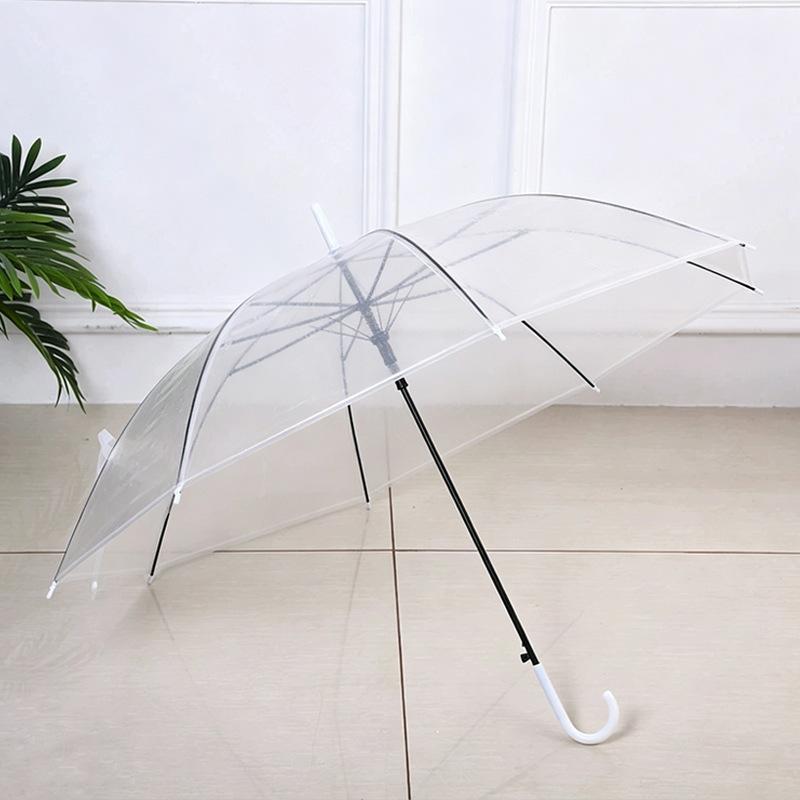 Manufacturer long handle straight rod transparent umbrella 1 1 inch 8 bone bold umbrella bone automatic umbrella business fashion gift umbrella