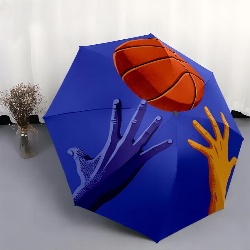 1 Stück Basketball Hs Ein Regenschirm mit Kunststoffgriff, Kompakt und Stilvoll, mit einem Lebendigen Cartoon-Muster, Perfekt für Zuhause, Reisen