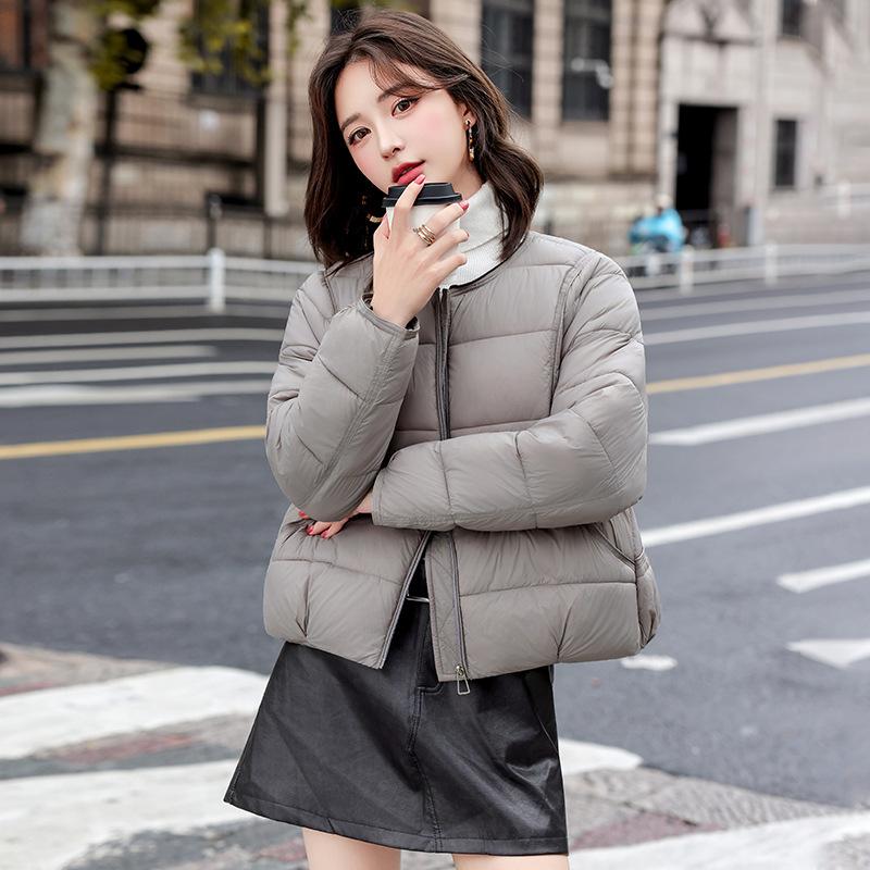 

Новая корейская хлопковая куртка на зиму, легкая и свободная корейская повседневная и модная хлопковая куртка без воротника, теплая хлопковая куртка L