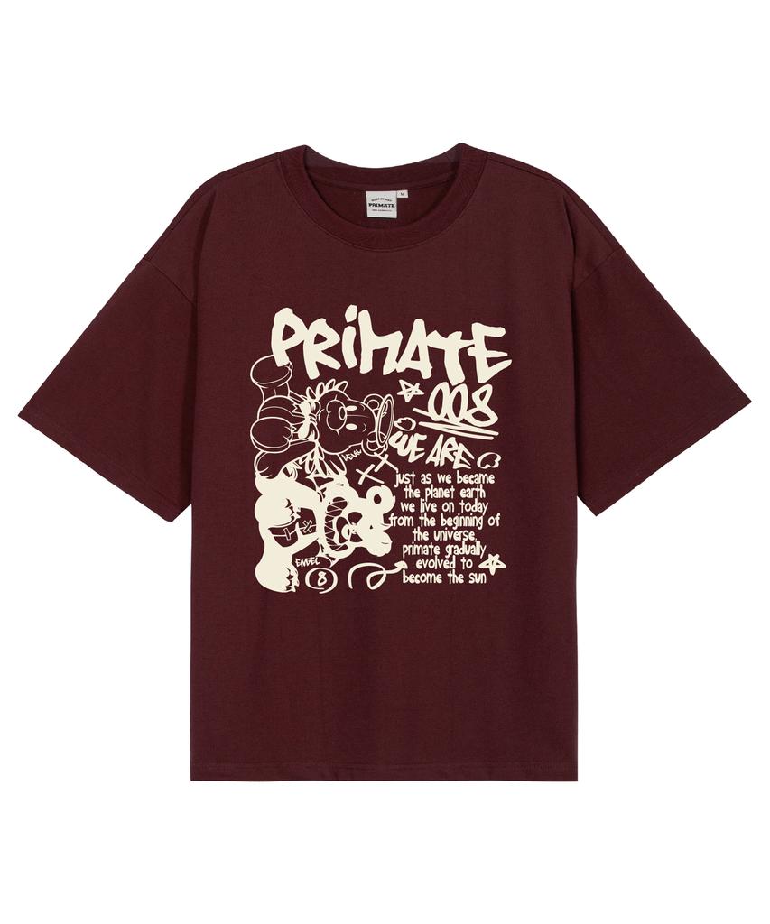 PRIMATE [Cool Cotton] Angeldem Oversized Short Sleeve T-Shirt 8 Colors (B Type)