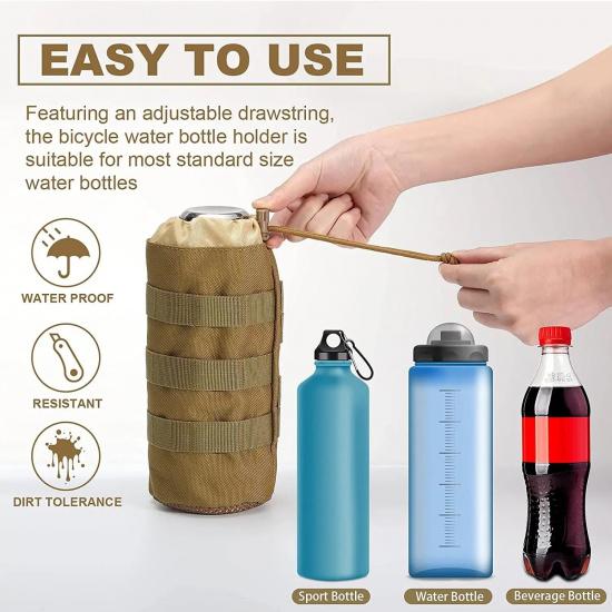 Tactical Molle Water Bottle Bag Pouch Holder Outdoor Travel Camping Hiking Cycling Fishing Hunting Water Bottle Kettle Carrier 4