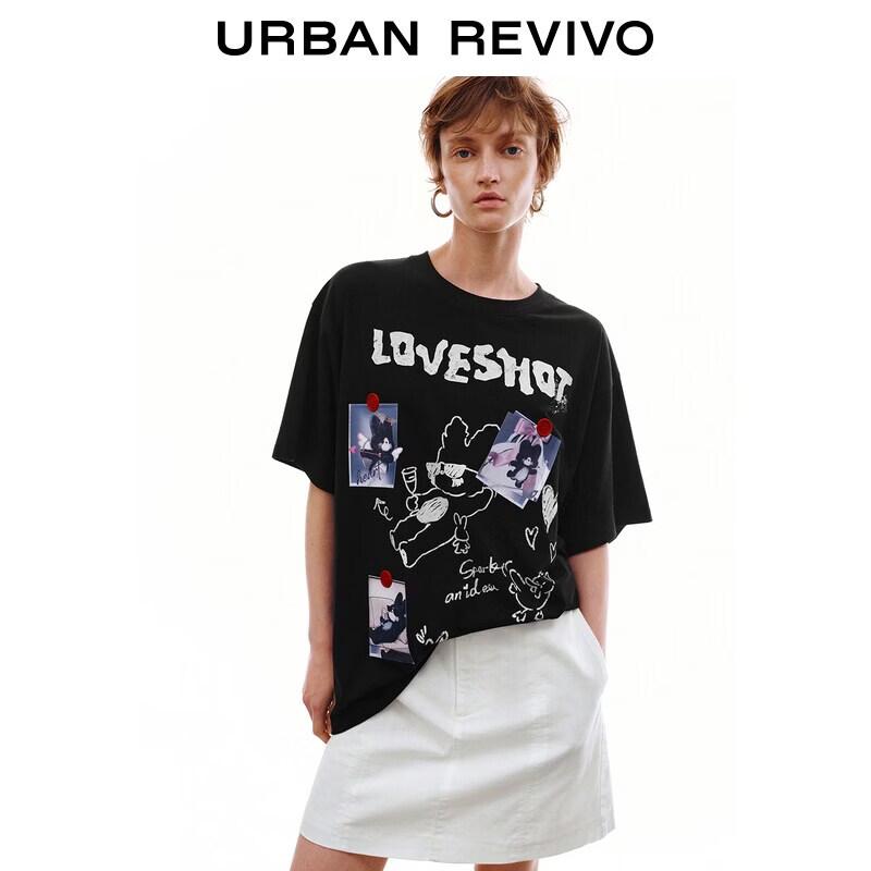 UR2026 Women s Trendy Graffiti Print T-Shirt L