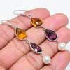 Amethyst, Citrine Gemstone 925 Sterling Silver Jewelry Earring 2.44" GK-6263