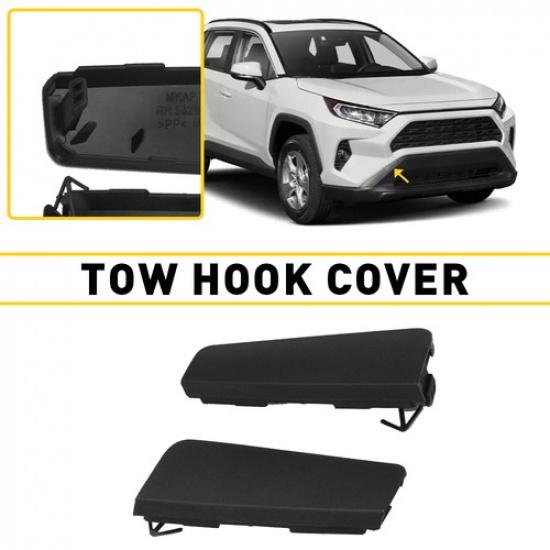- For Toyota RAV4 Front Bumper Tow Trailer Hook Eye Lower Cover Cap Pair