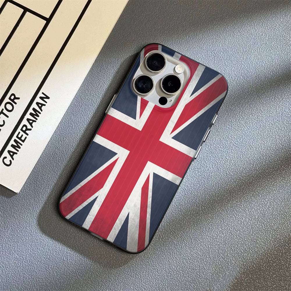 

England British Uk Flag Phone Case For IPhone 17 16 15 14 13 12 11 Corrugated Frosted Soft Cover Anti-Slip iPhone 14 pro