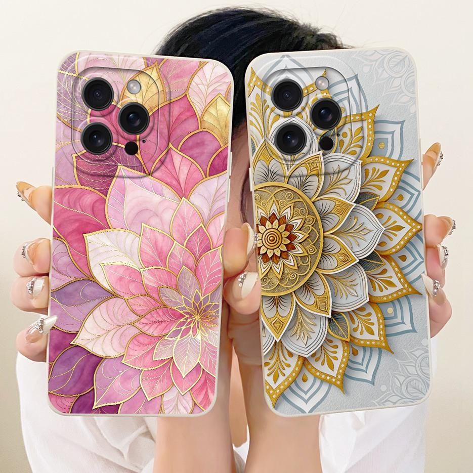 For Apple iPhone 13 Pro Max Case New Luxury Flowers Candy Painted Cover Soft Silicone Case For iPhone 13 Mini iPhone13 Pro Shell