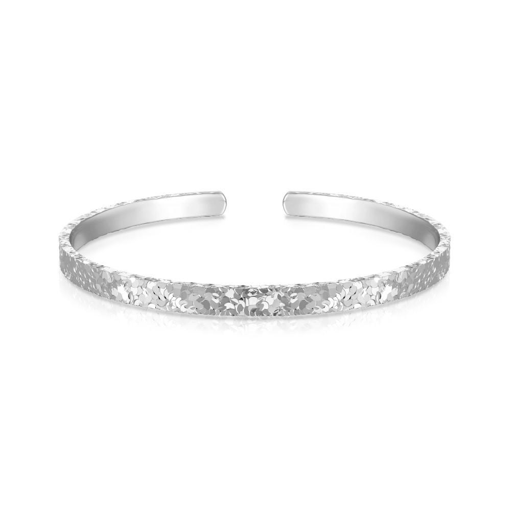

Sterling Silver S925 Women s Thin Bracelet, Light Luxury with Crushed Ice Texture, CNC Carved, Openable Design. Sterling Silver 925