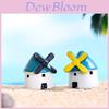 Charming Black Windmill Castle Resin Figurine Adorable Miniature Decor For Succulents