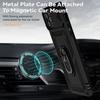 For iPhone 11 Pro Case Kickstand PC+TPU Hybrid Phone Shell with Camera Slide Cover
