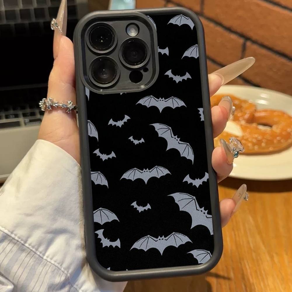 Gothik Vampir Fledermaus Gotisch Silikon Handyhülle Für iPhone 17 Air 17 16 15 14 13 12 11 Plus Pro Max Stoßfest Weiche Hülle