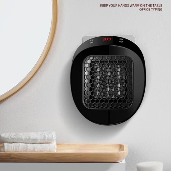 Wall-Mounted Space Heater with Adjustable Thermostat & Timer Quick Warmth Electric Heaters Portable Plug-in Room Heater for Bathroom Bedroom