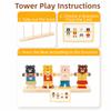 Creative Wooden Stacking Block Colorful Montessori Educational Toys  Cognitive Development