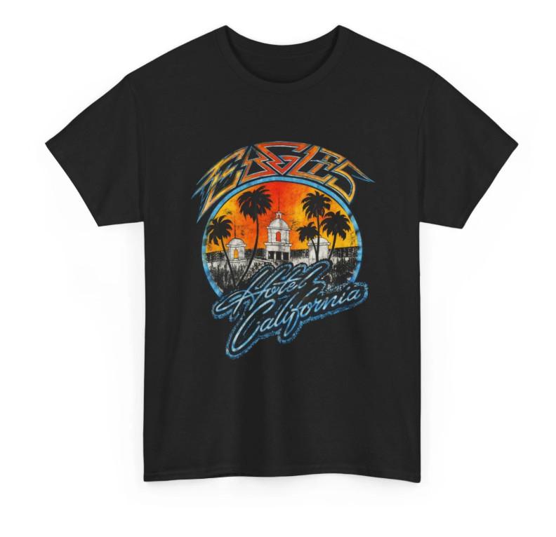Vintage 80s Hotel California Y2k Eagles T-T-Shirt Rock Band T-T-Shirt S
