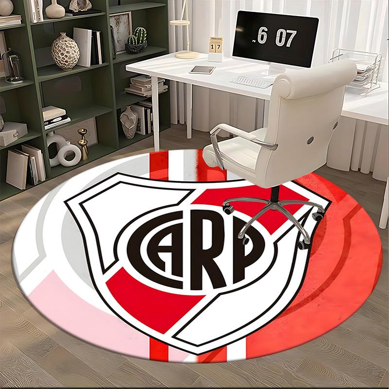 Racing Club Badge,Argentina Football Crest Chair Mat Round Rug Office Carpet, Non Slip, Suitable for Living Rooms, Bedrooms Decor.1205025a
