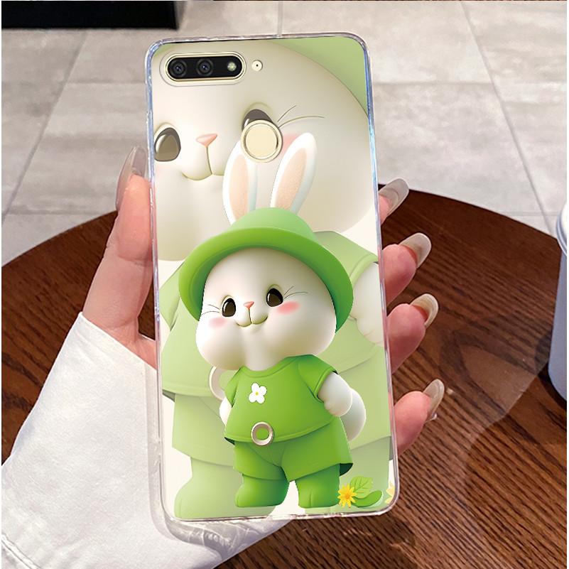 Casing For Huawei Honor 7A Pro AUM-L29 Phone Case Luxury Cute Love Heart Rabbit Funny Clear Transparent Silicone Soft TPU Cover