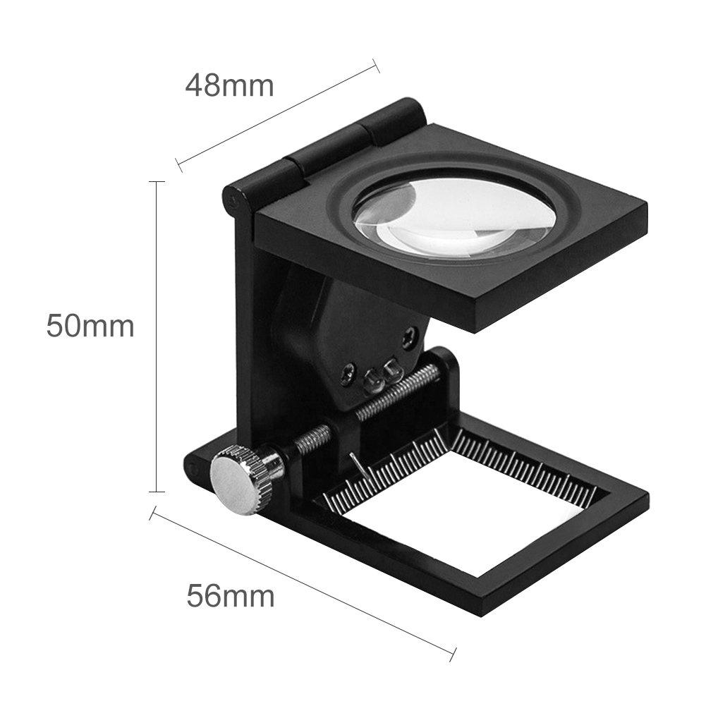 Ständer 10x Vergrößerung mit LED Tisch Handheld für Insekten Schmuck Präzision Stilvolles Geschenk Vergrößerungsglas, Licht, Hochleistungsvergrößerungsglas, Faltbar,