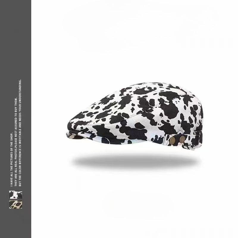 Summer Thin Niche Leopard Print Forward Hat Woman
