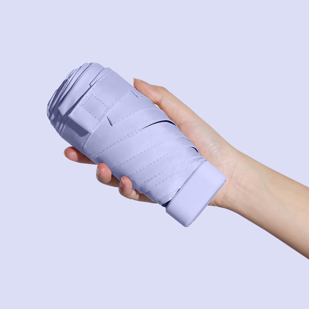 Compact Five-Fold Mini Umbrella: Portable Sun & Rain Shade with UV Protection