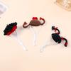 Knitted Hamster Hat Pets Big Hair Double Braid Hat with Adjustable Strap Hairstyle Mini Hat for Guinea Pig Small Animals Photography Party Costume