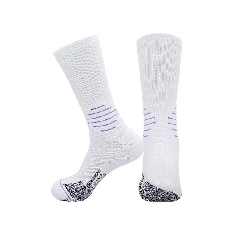 Summer Medium Tube Basketball Socks Absorb Sweat, Summer Towel Bottom Thickened Adult Non-Slip Socks, Cushioning Actual Combat Basketball Socks