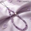 Amethyst phone lanyard wrist strap, thin bag phone case accessory, phone chain, wrist bead strap