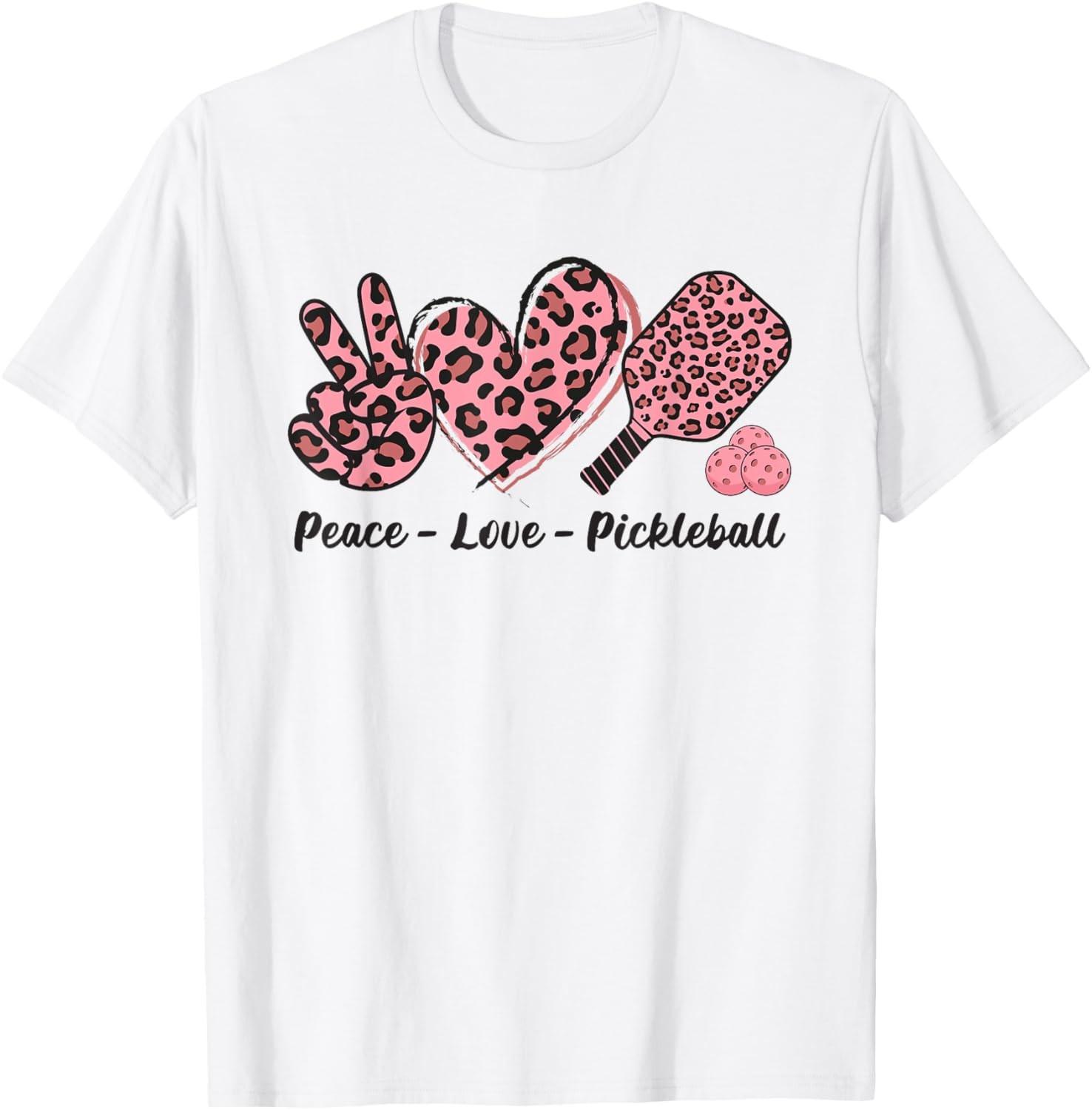 Peace Love Pickleball Ladies Cute Pickleball Player T-Shirt S разноцветный