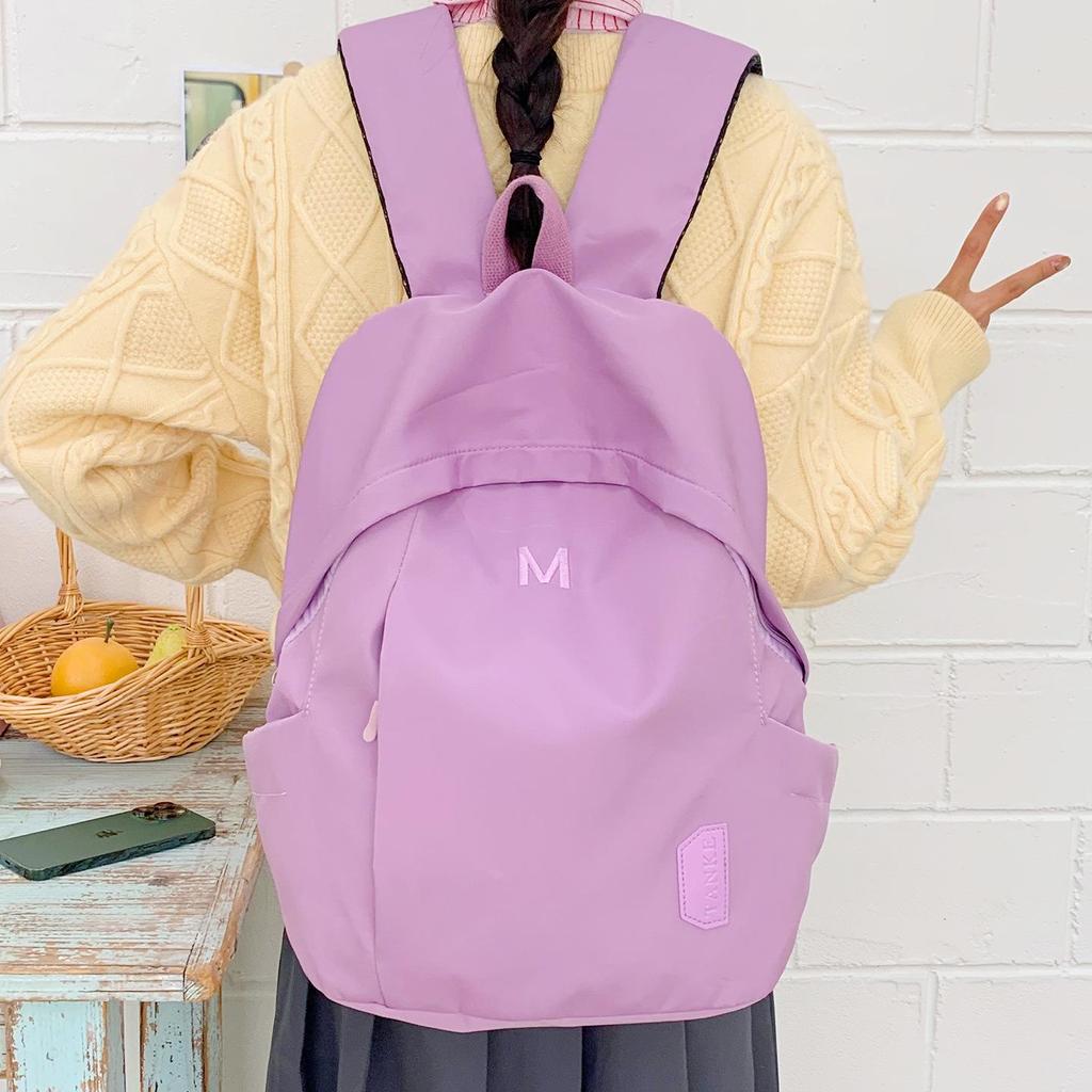 Cream Large-Capacity Backpack for Junior High, Senior High, and College Students