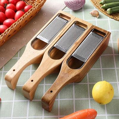 With Wood Container Stainless Steel Cheese Grater with Handle Cheese Slicer Set  Potatoes