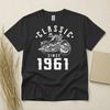 65th Birthday  Born In 1961 65 Years Old Gifts Classic Motorcycle Tee