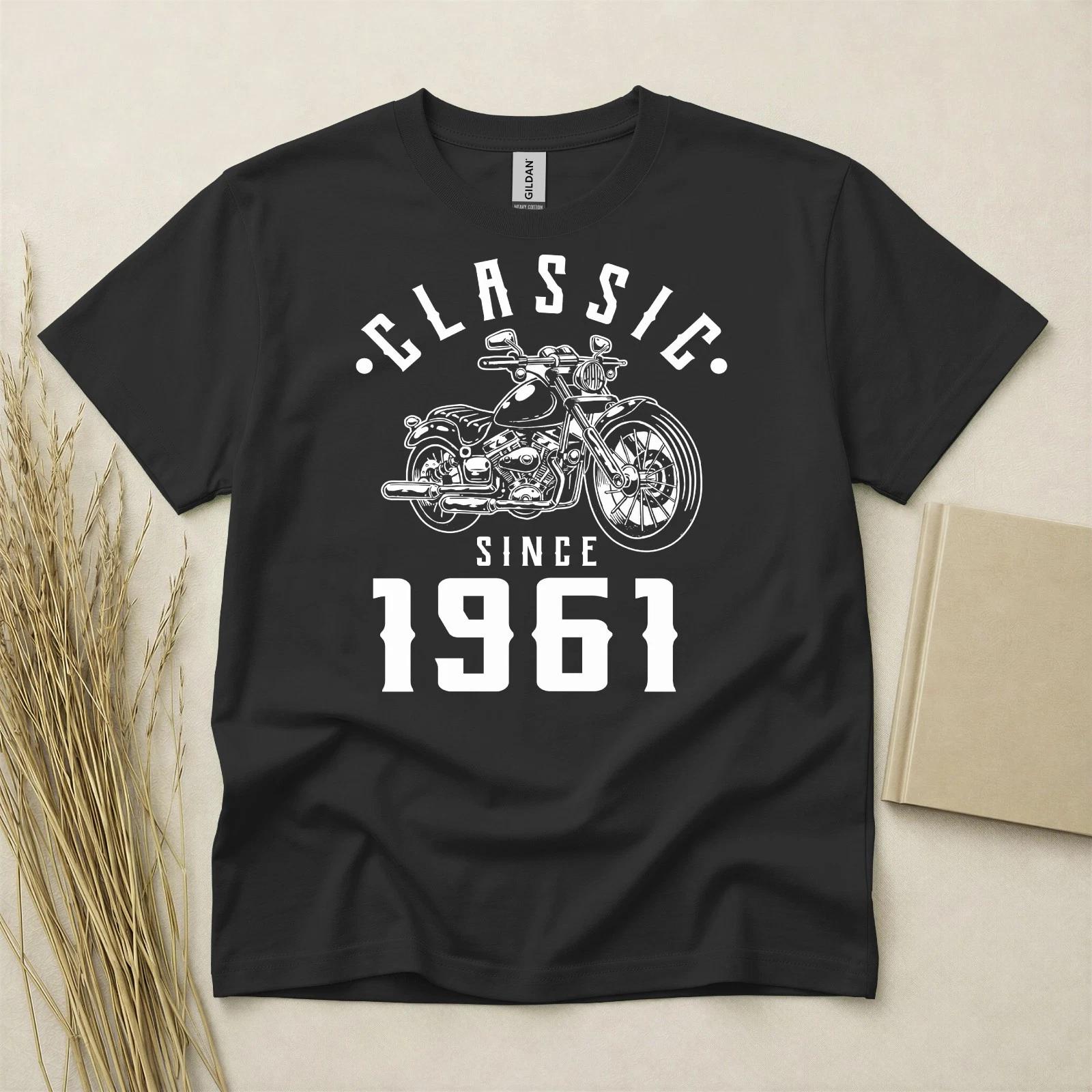 65th Birthday Born In 1961 65 Years Old Gifts Classic Motorcycle Tee 100