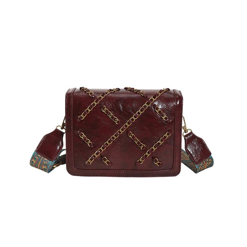 IELGY Simple Fashionable All-Match Bag Korean Version Popular Diamond Chain Shoulder Messenger Bag