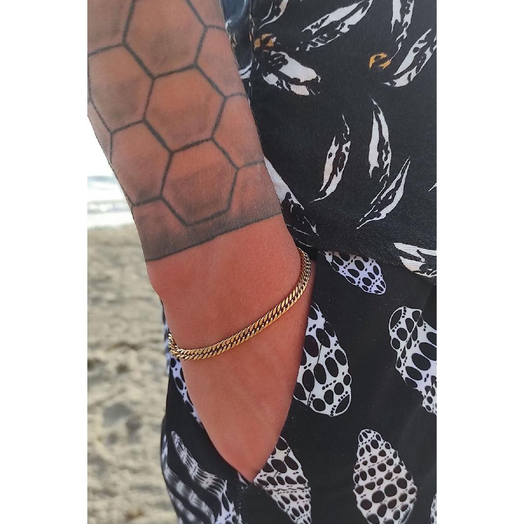 Unisex-Armband aus kubanischem Silberstahl