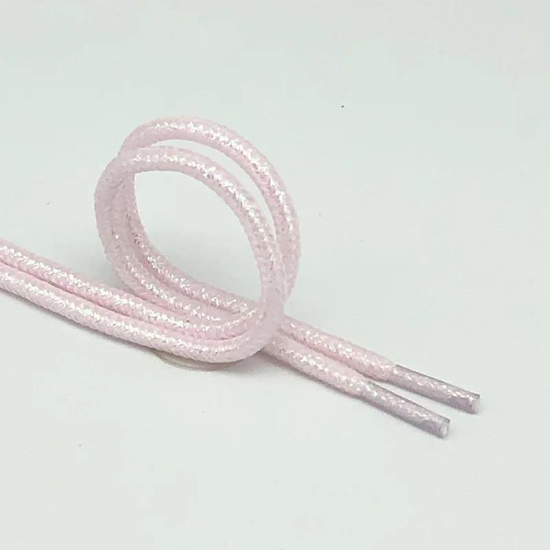 Round Shiny Metallic Glitter Shoelaces Gold Silver Silk Shoe Laces Canvas Casual Colorful Gradient Sneakers Shoelace