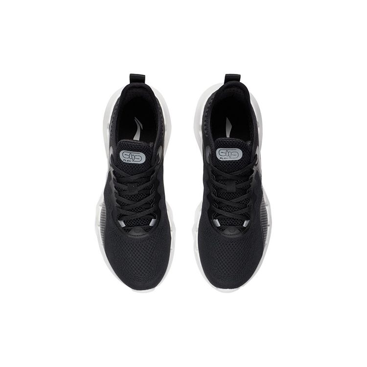 Li Ning Lightweight Trendy Sports Shock Absorbing Non-Slip Durable Low-Top Casual Shoes Men sneaker Black AGLS023-1