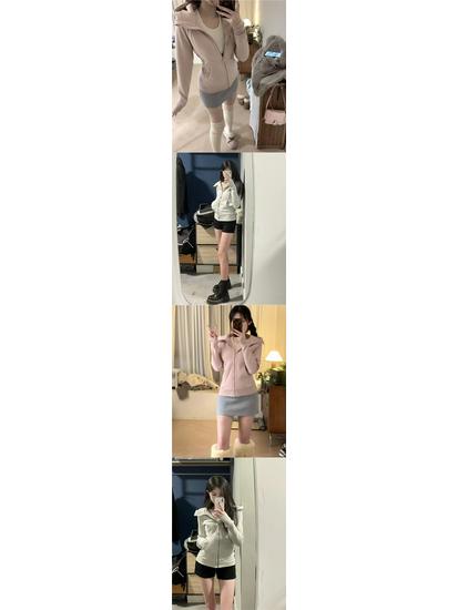 Women's Fashion Hooded Cropped Sweatshirt: Slimming Bodycon Short Top, Versatile Couple's Dopamine Style.