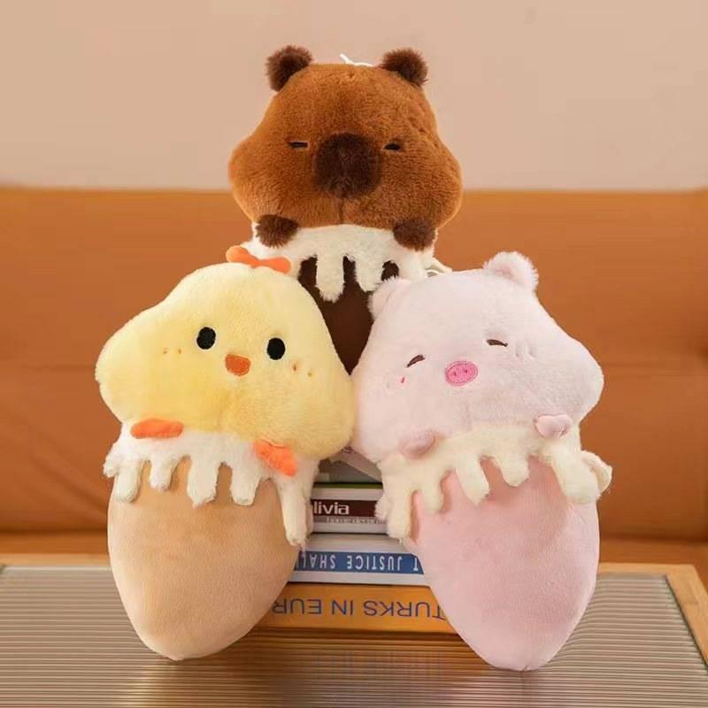 Adorable Cartoon Ice Cream Plush Toy Featuring Cute Capybara Pig Design For Kids