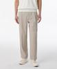 Crinkle Loose Tapered Elastic Waist Pants [Light Beige]