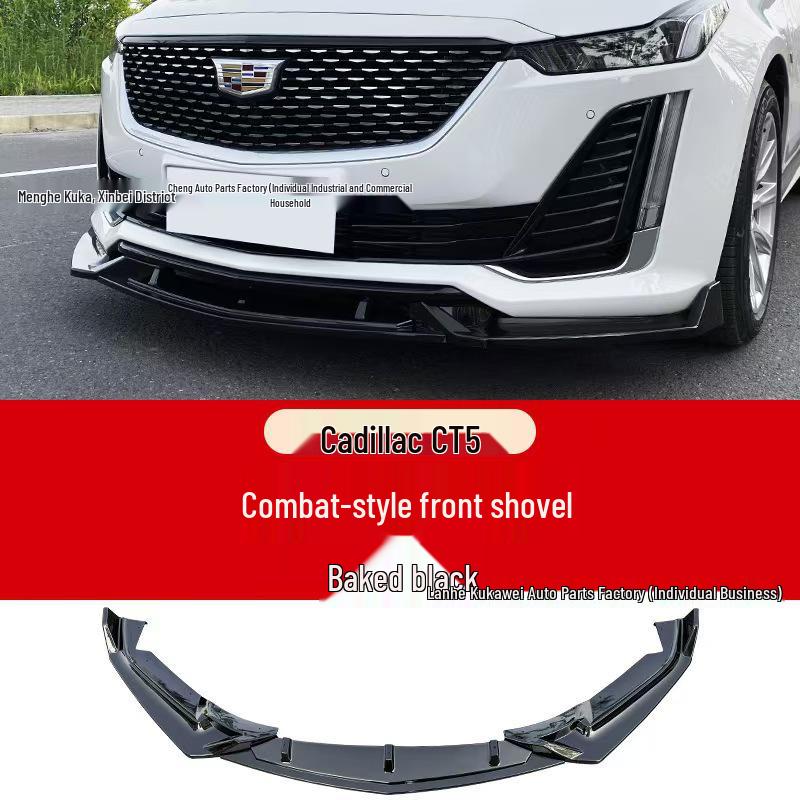 Black Warrior Chrome Delete Bumper Kit for 2020-2024 Cadillac CT5/CT4 CT4 Front Lip [Matte Black]