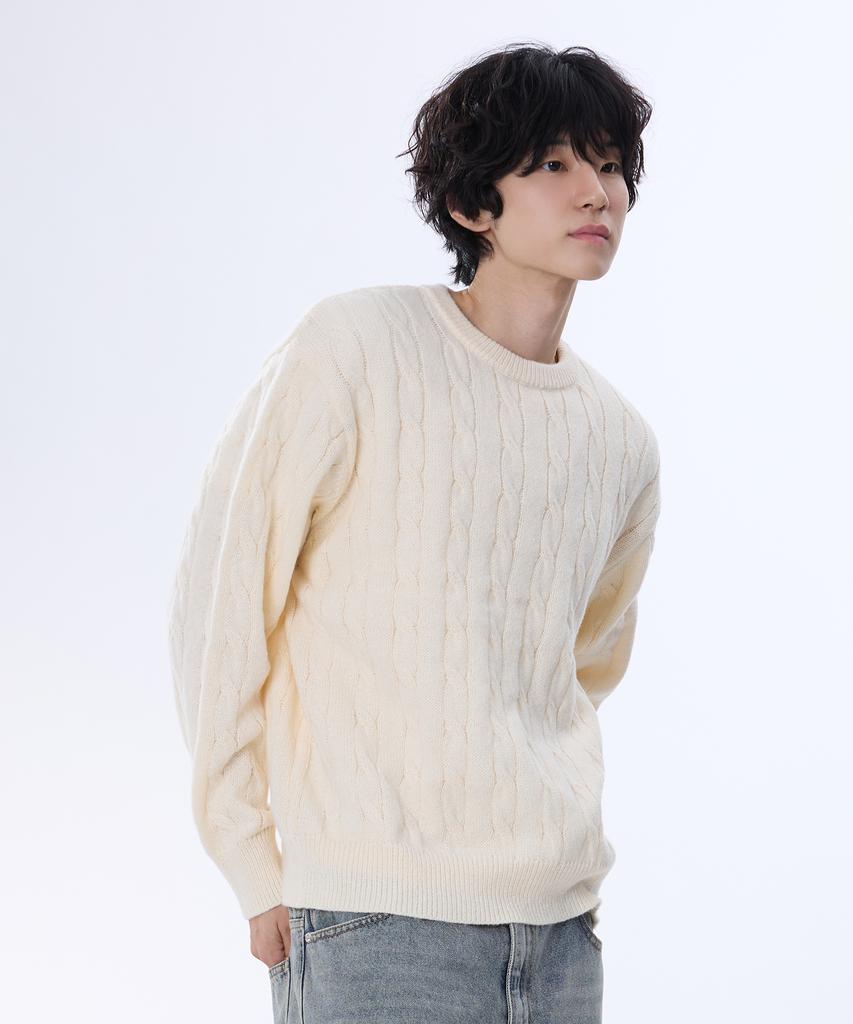 Yosemiti Cable Knit Ivory Ykm-105