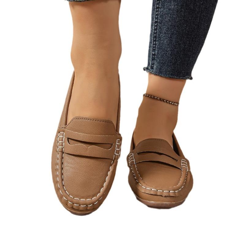 Flat Four Seasons Lightweight Casual Shoes Fashion One Foot Stirrup Women's Shoes Round Head Single Shoes