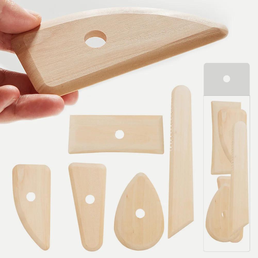 Wooden Pottery Tools Pottery Tool Assortment Pottery Tools Set for Ceramics Clay Carving Shaping 5 Piece Wooden Rib for Ceramic