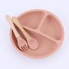 Children's Silicone Divided Plate Set: Food-Grade Tableware with Fork & Spoon for Babies and Toddlers