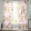 Avocado Green Tropical Leaves Sheer Curtain for Living Room Hall Wall Dress Up  Home Window Supplies Pop Print Tulle Curtains