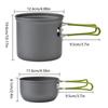 2-3 People Barbecue Cooking Set, Suitable for Outdoor Camping, Outdoor Walking, Portable Tableware, Pots and Pans Set, Cups and Spoons Set